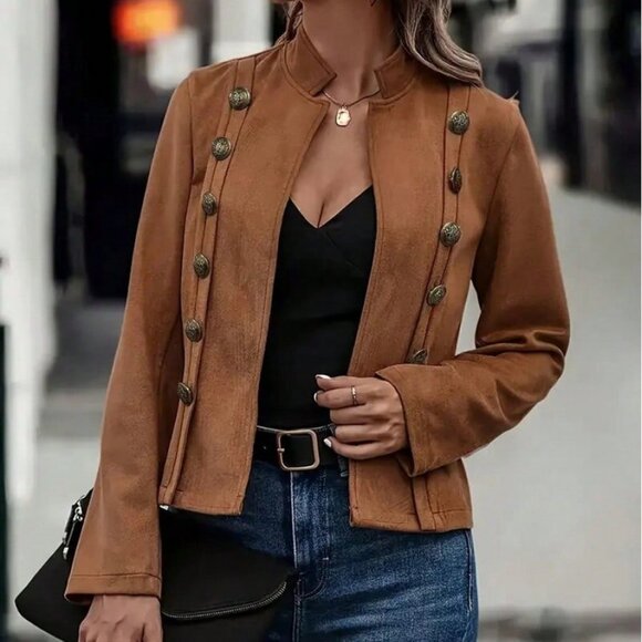 MODA ME COUTURE Jackets & Blazers - Brown Casual Women's Coat